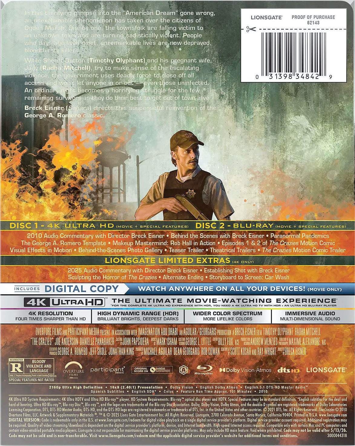 The Crazies (2010) (Lionsgate Limited Exclusive) [Steelbook] [4K UHD] [US]