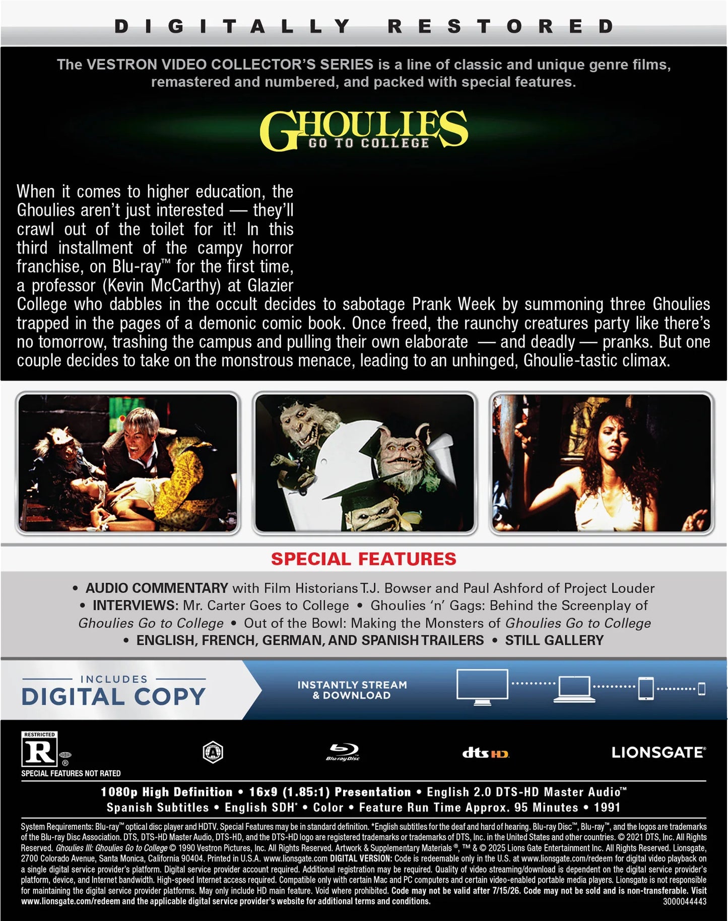 Ghoulies III Go To College (Lionsgate Limited Exclusive/Vestron Collector's Series) [Blu-ray] [US]