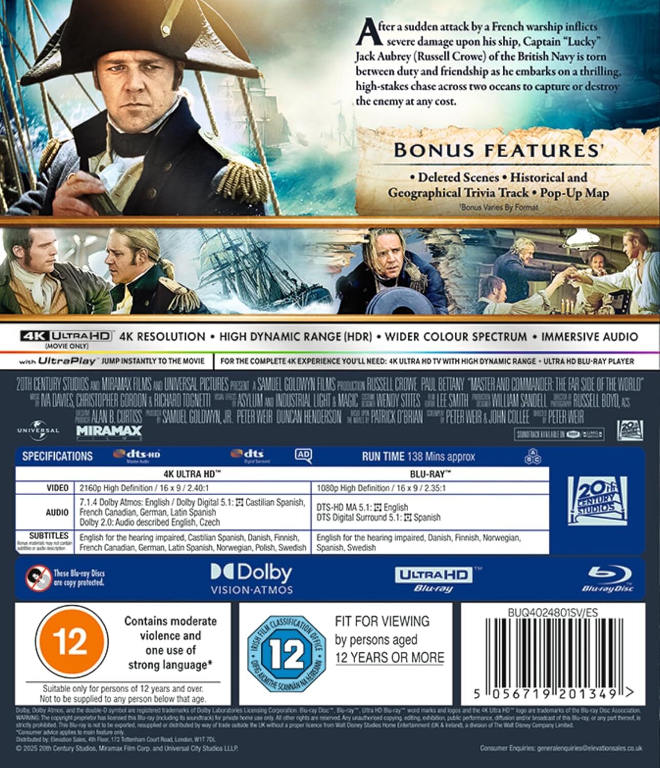 Master and Commander: The Far Side of the World [4K UHD] [UK]