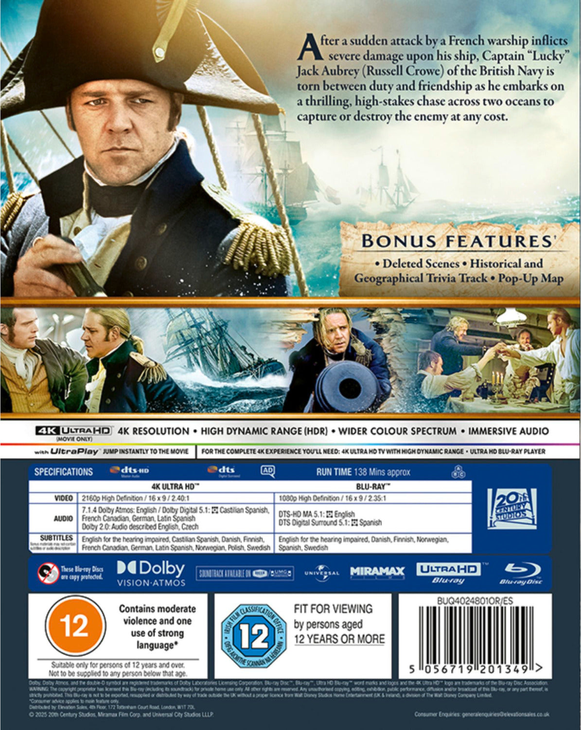 Master and Commander: The Far Side of the World [Steelbook] [4K UHD] [UK]