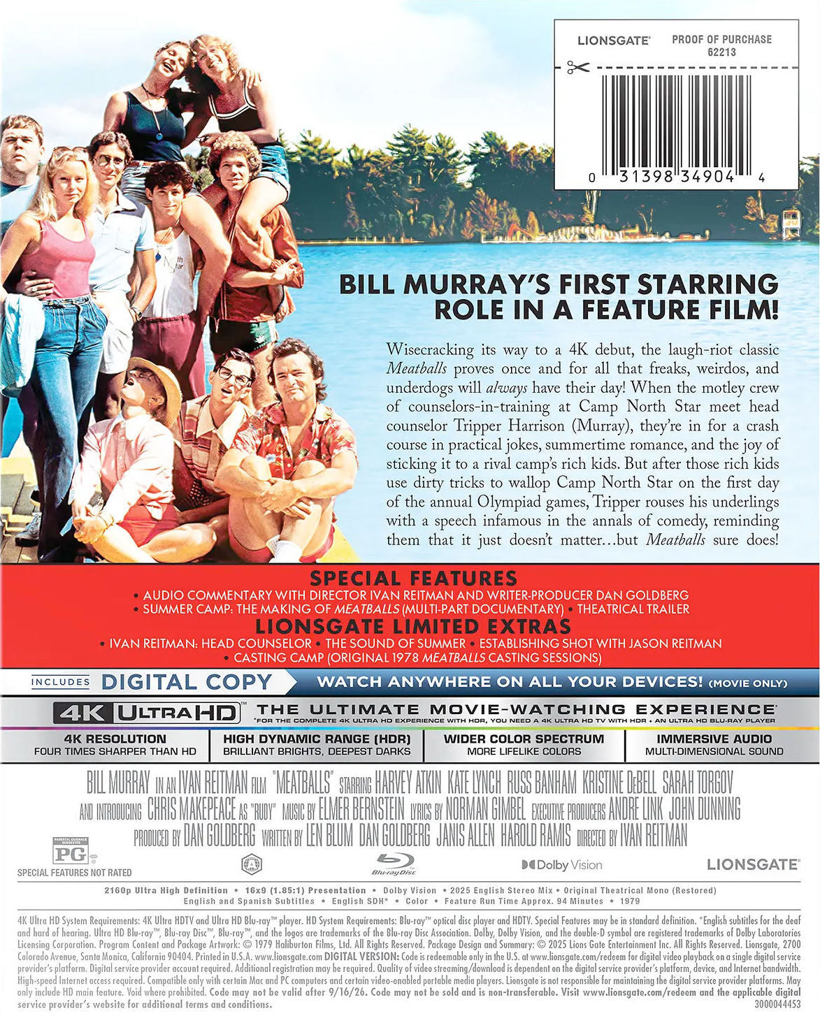 Meatballs (Lionsgate Limited Exclusive) [Steelbook] [4K UHD] [US]