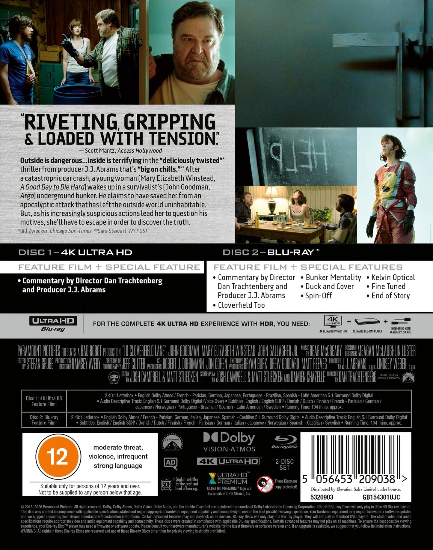 10 Cloverfield Lane (Limited Edition) [Steelbook] [4K UHD] [UK]