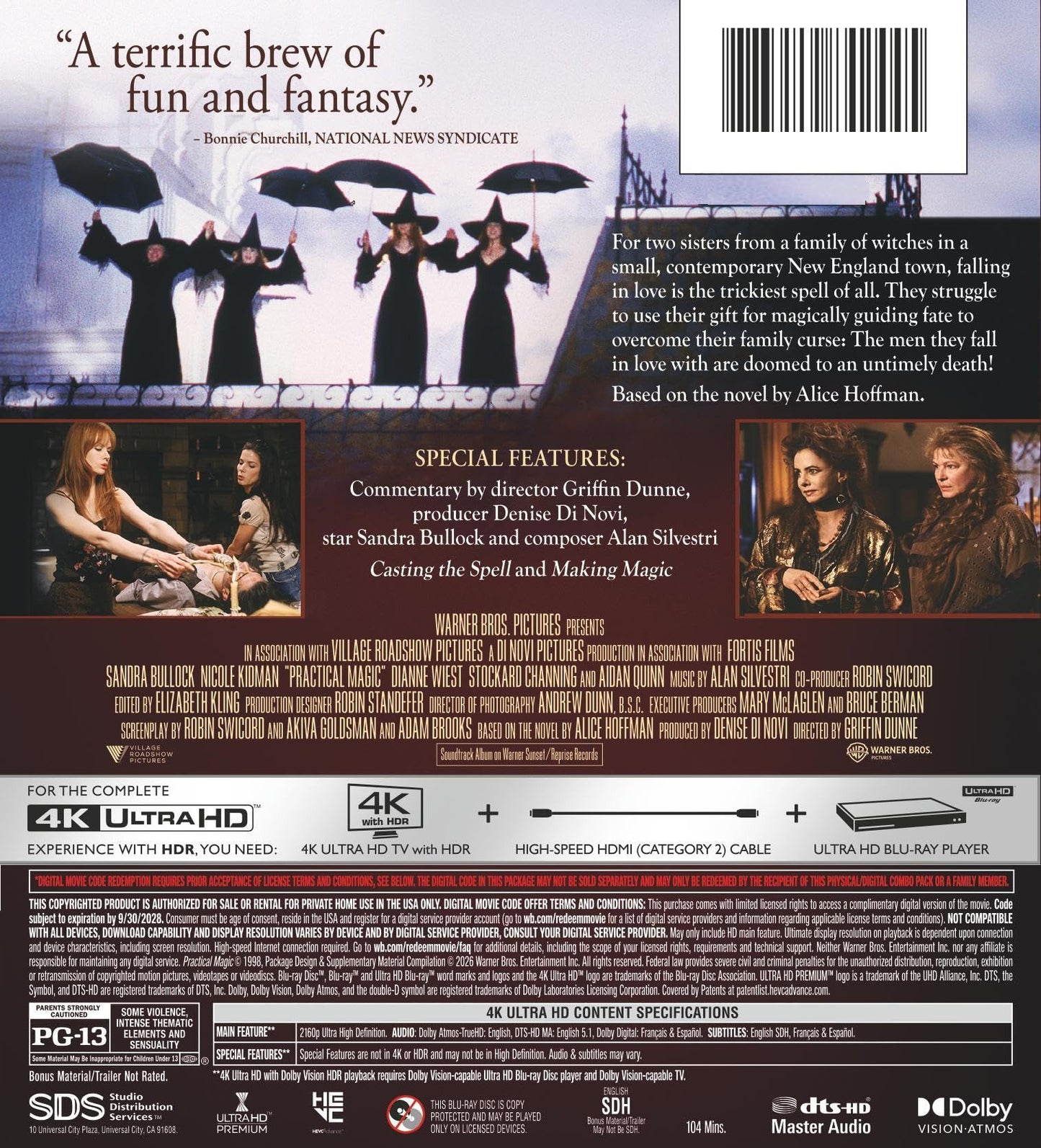 Practical Magic (Limited Edition) [Steelbook] [4K UHD] [UK]