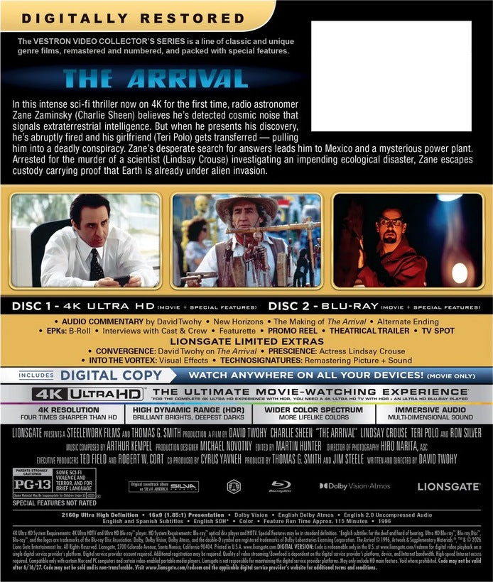 The Arrival (Lionsgate Limited Exclusive/Vestron Collector's Series) [4K UHD] [US]