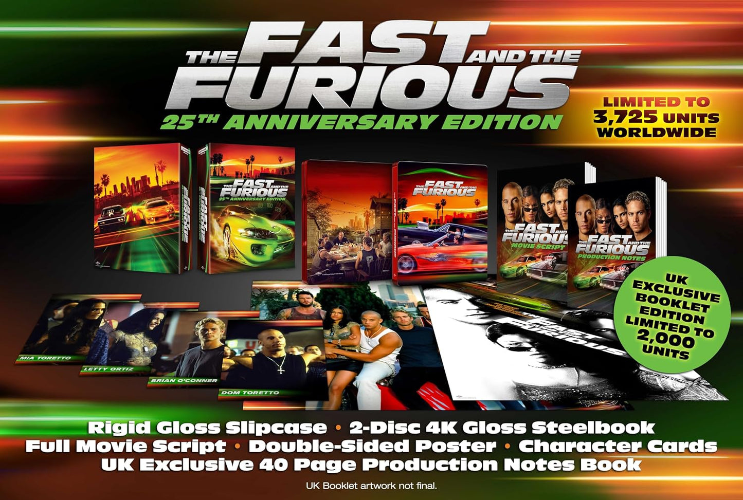 The Fast and the Furious (25th Anniversary Ultimate Collector's Edition) [Steelbook] [4K UHD] [UK]