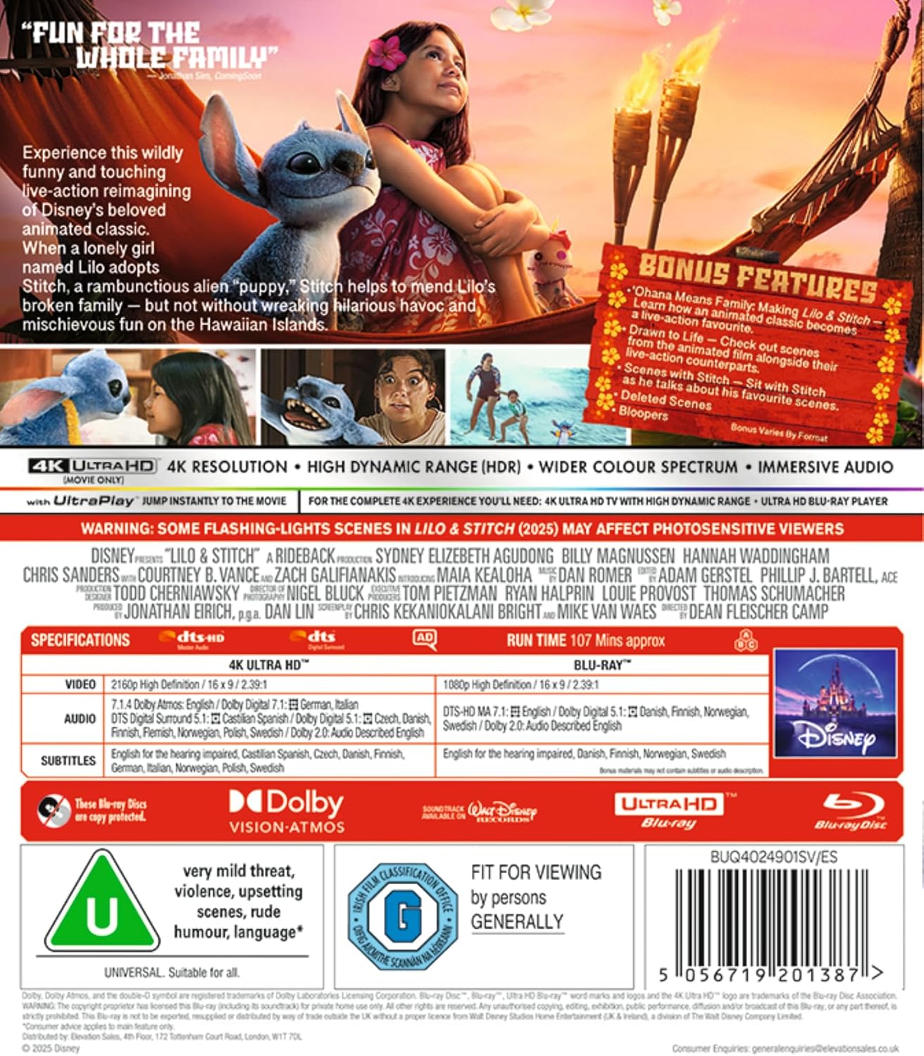 Lilo and Stitch (Live Action) [4K UHD] [UK]