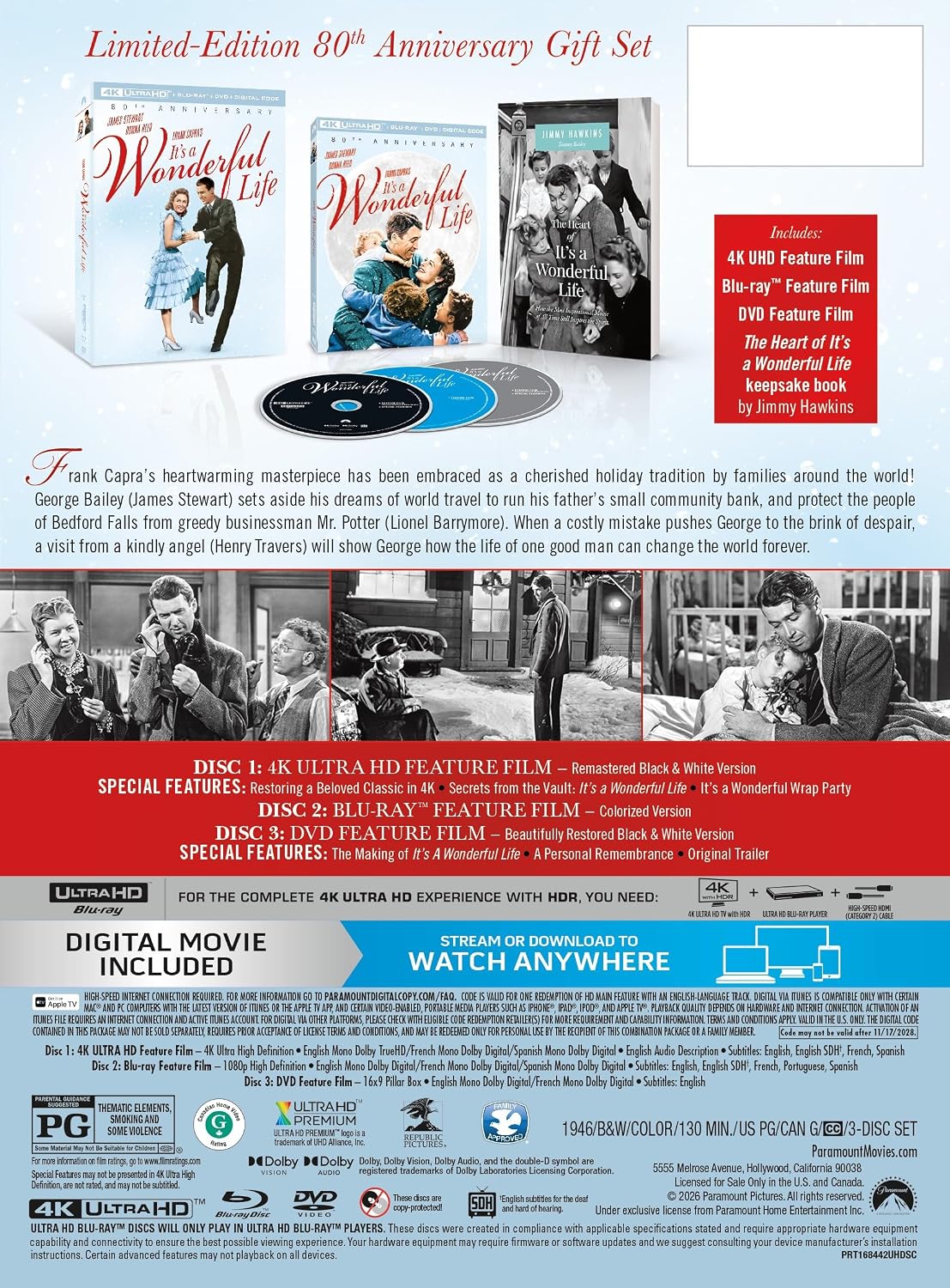 It's a Wonderful Life: 80th Anniversary Edition [4K UHD] [US]