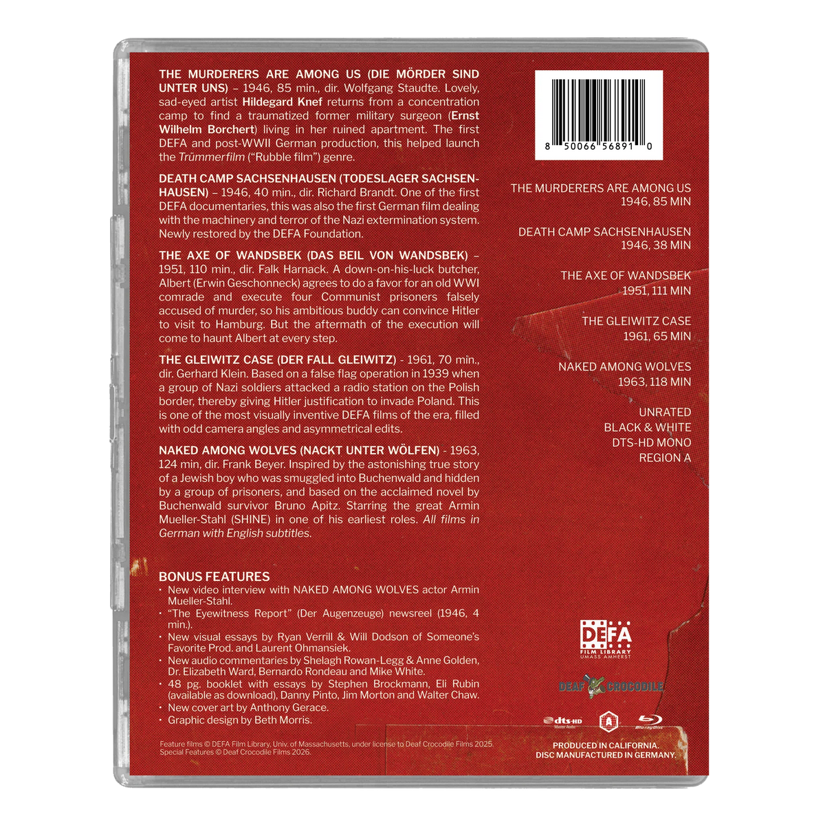 Murderers Among Us: Anti-Fascism Films from East Germany’s DEFA Studios(Limited Edition) [Blu-ray] [US]